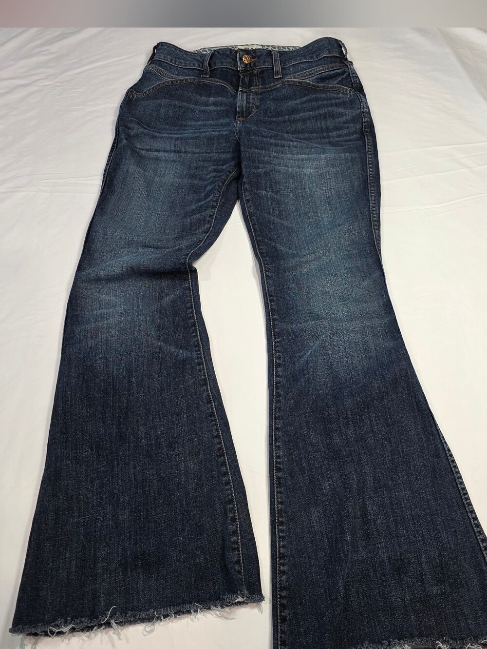 Ariat R.E.A.L Denim Jeans 30R Women Flare Bell Bottoms Fringe Real High Brynlee